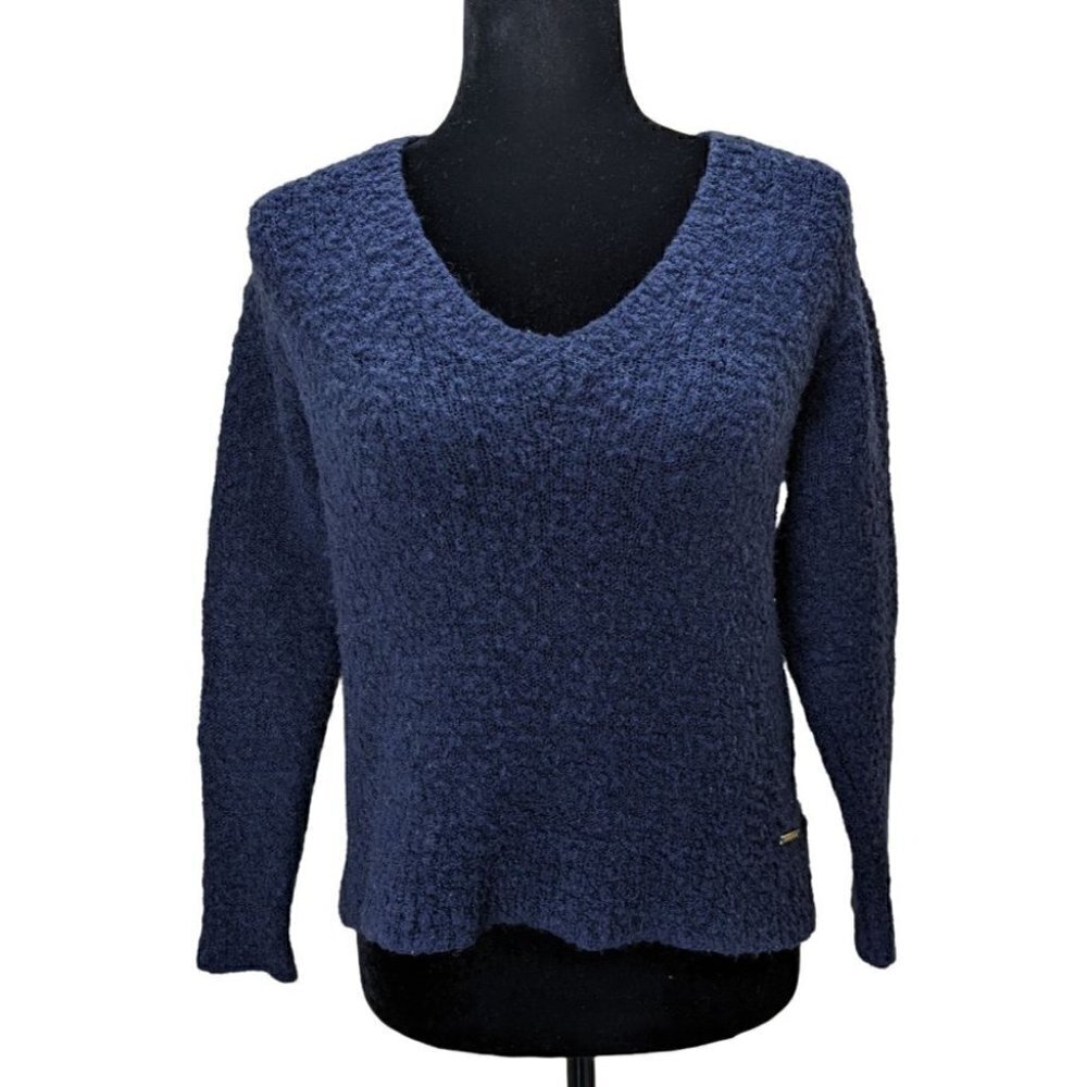 Michael Michael Kors Cropped Wool Blend Sweater Navy XS